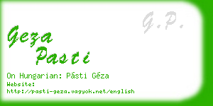 geza pasti business card
